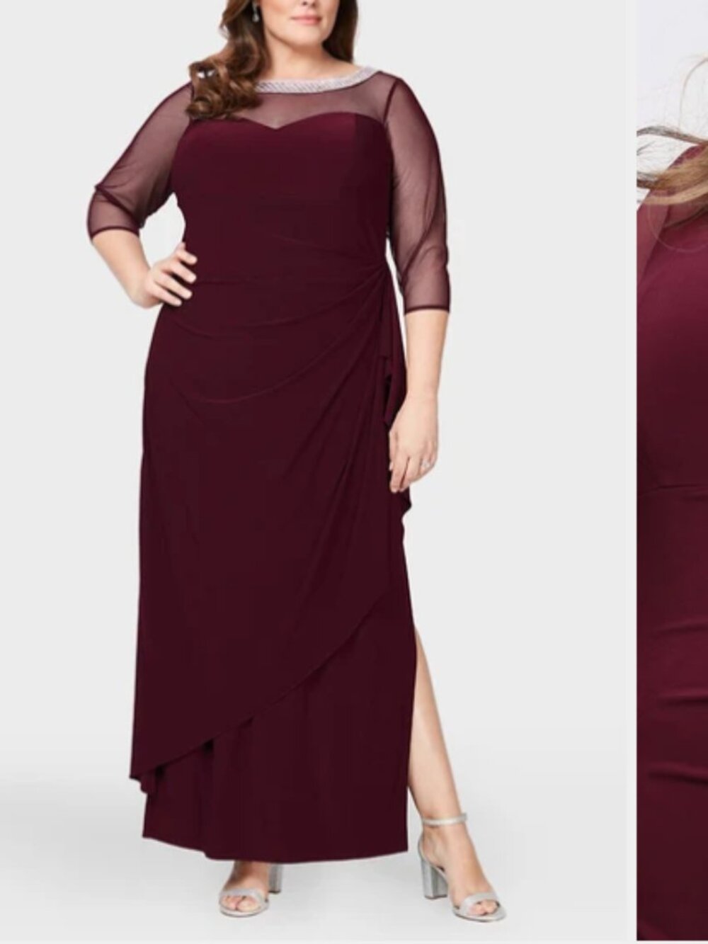 Alex Evenings Fig Maya Matte Jersey Ruched Dress